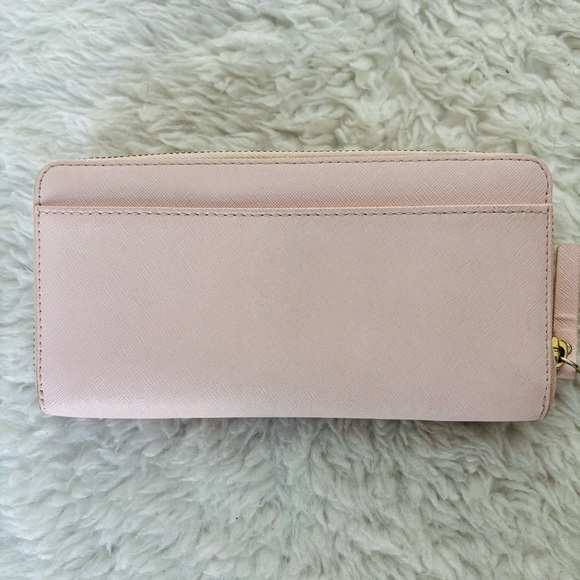 Kate Spade Pink Leather w/ Bow w/ Rhinestone zip around Long Wallet - Picture 5 of 16